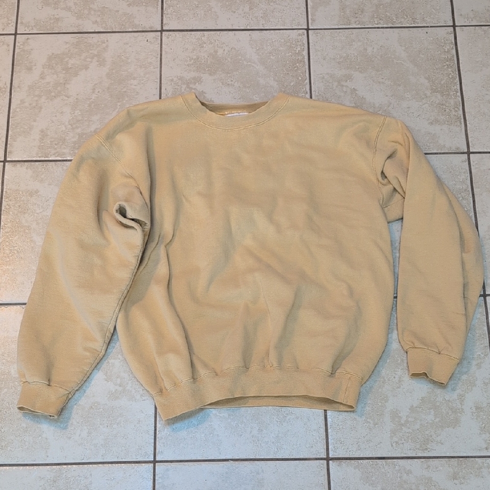 VTG 90s Hanes Light Muted yellow Crewneck Sweater Medium Unisex